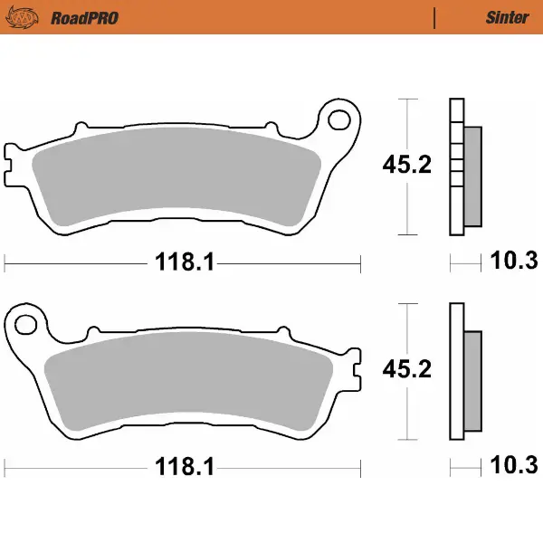 Moto-Master: Brake pad RoadPro | Sinter rear