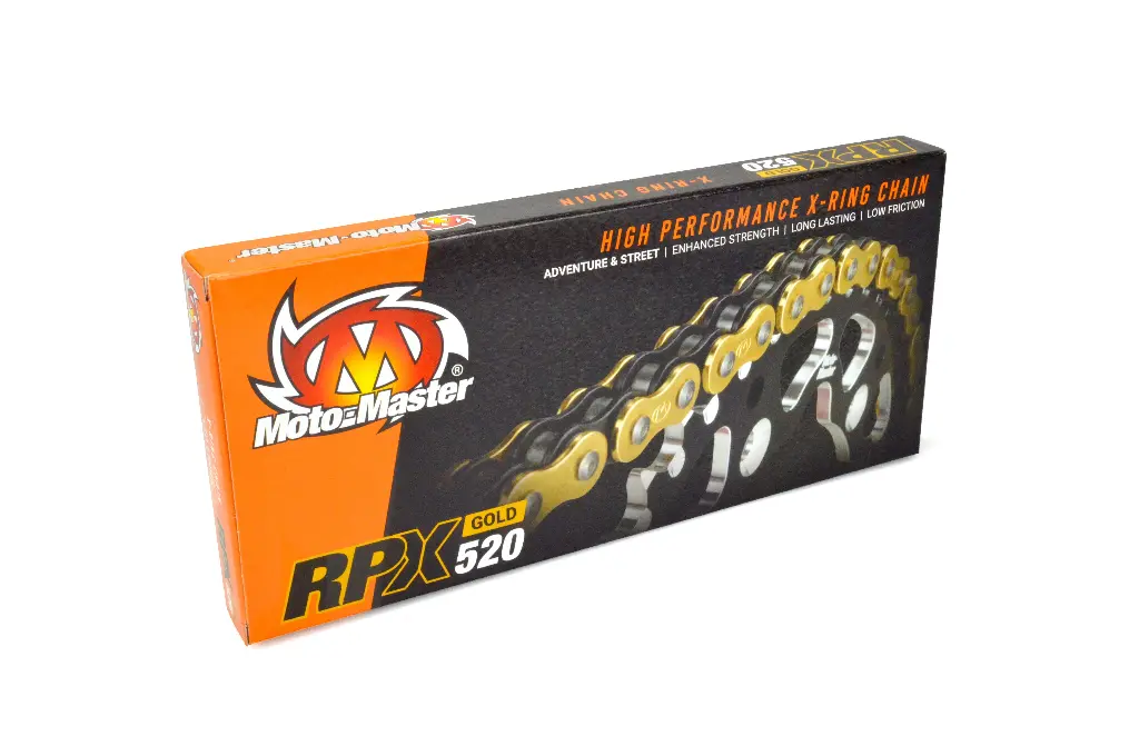 Moto-Master chain:  Road Chain RPX-520G X-ring, 120 links, Gold