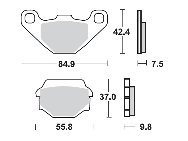 MINO Brake Pads Sinter , Fits :  ( 35-911 ) M0067M Husaberg     (sintered metal )-Medium,Wet condition