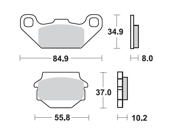 MINO : ( 35-913 ) M0128M  , Brake Pads Sinter , Fits : KX | RM    (sintered metal ) Medium for Wet condition