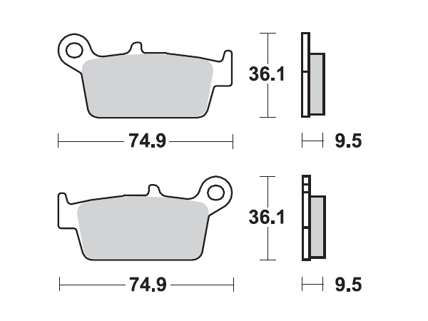 MINO Brake Pads Sinter , Fits :  ( 35-918 ) M0131M , CR 85 , KX 125     (sintered metal )-Medium,Wet condition