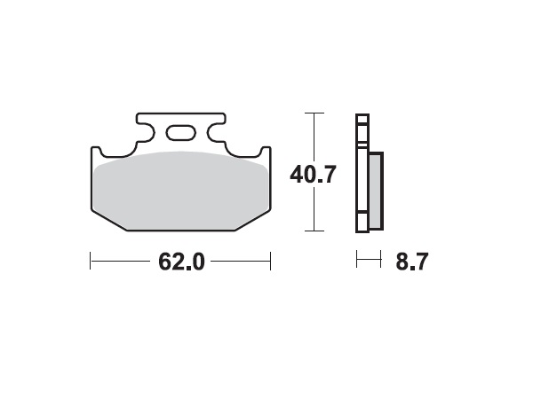 MINO Brake Pads Sinter , Fits :  ( 35-922 ) M0152M , KLX     (sintered metal )-Medium,Wet condition