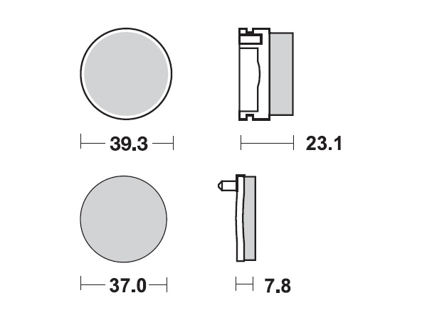 MINO Brake Pads Sinter , Fits :  ( 35-925 ) M0155M , Yamaha     (sintered metal )-Medium,Wet condition