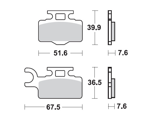 MINO : ( 35-941 ) M0302M  , Brake Pads Sinter , Fits : KX 65 Fron (sintered metal ) Medium for Wet condition