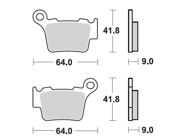 MINO Brake Pads Sinter , Fits :  ( 35-944 ) M0368 , KTM rear - Soft     (sintered metal )