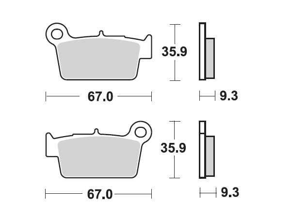 MINO Brake Pads Sinter , Fits :  ( 35-945 ) M0367 , KX Rear - Soft     (sintered metal )
