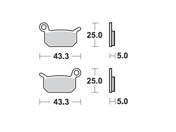 MINO Brake Pads Sinter , Fits :  ( 35-947 ) M0325 , KTM 65 - Medium     (sintered metal )