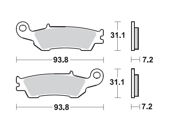 MINO : ( 35-949 ) M0450M  , Brake Pads Sinter , Fits : YZ Front 2007 (sintered metal ) Medium for Wet condition