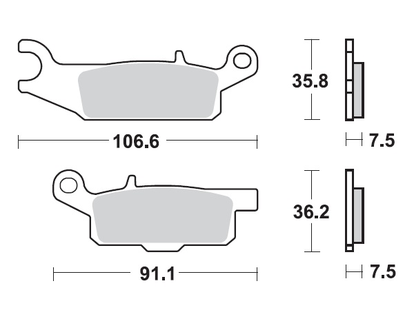 MINO : ( 35-959 ) M0444M  , Brake Pads Sinter , Fits : Yamaha     (sintered metal ) Medium for Wet condition