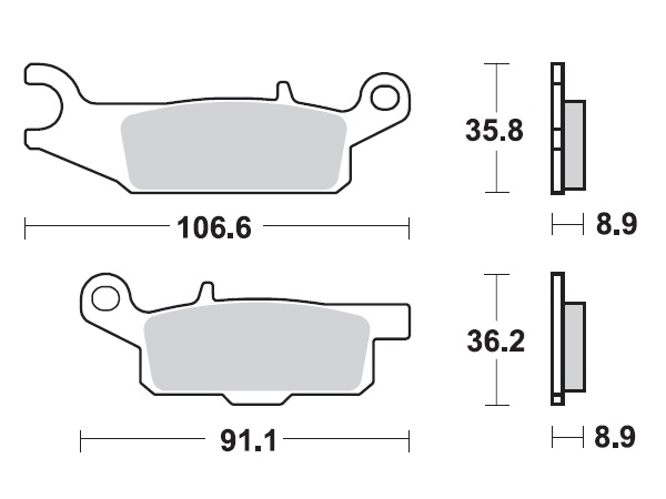 MINO : ( 35-961 ) M0446M  , Brake Pads Sinter , Fits : Yamaha     (sintered metal ) Medium for Wet condition