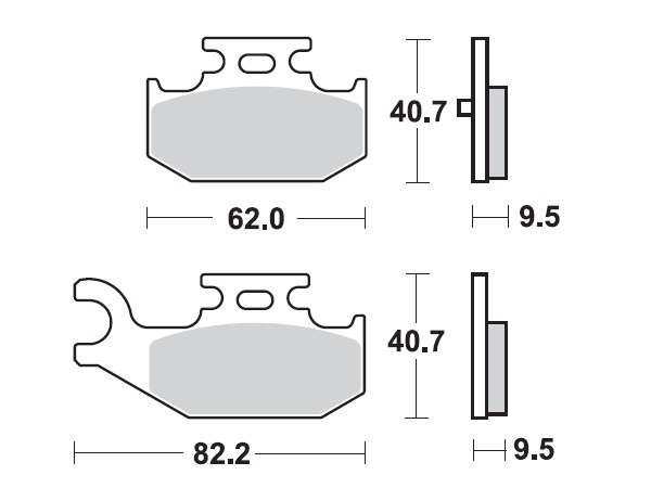 MINO Brake Pads Sinter , Fits :  ( 35-964 ) M0428M , Yamaha     (sintered metal )-Medium,Wet condition