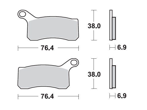 MINO Brake Pads Sinter , Fits :  ( 35-965 ) M0462M , KTM Front     (sintered metal )-Medium,Wet condition