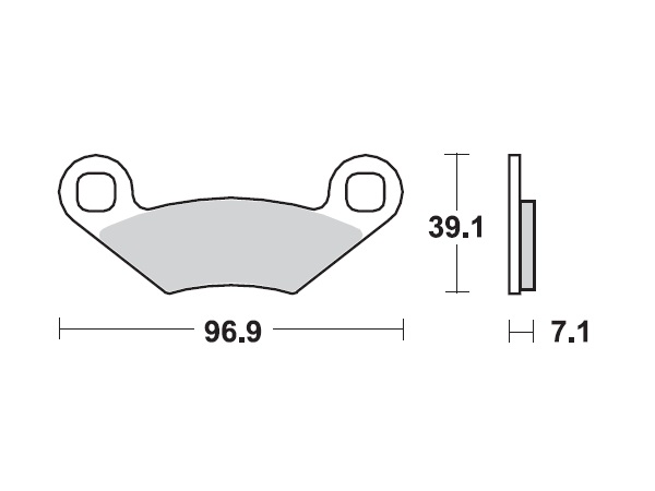 MINO : ( 35-970 ) M0159M  , Brake Pads Sinter , Fits : Polaris    (sintered metal ) Medium for Wet condition