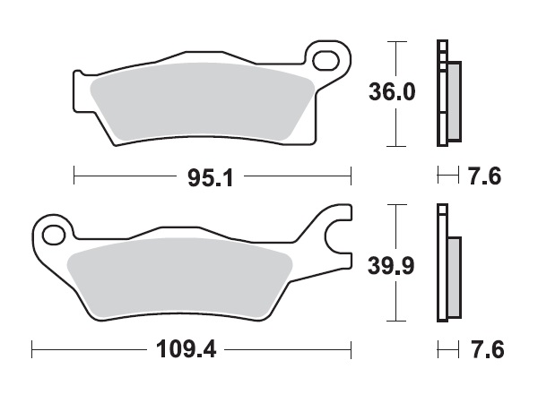 MINO Brake Pads Sinter , Fits :  ( 35-989 ) M0618M , Cam Am     (sintered metal )-Medium,Wet condition