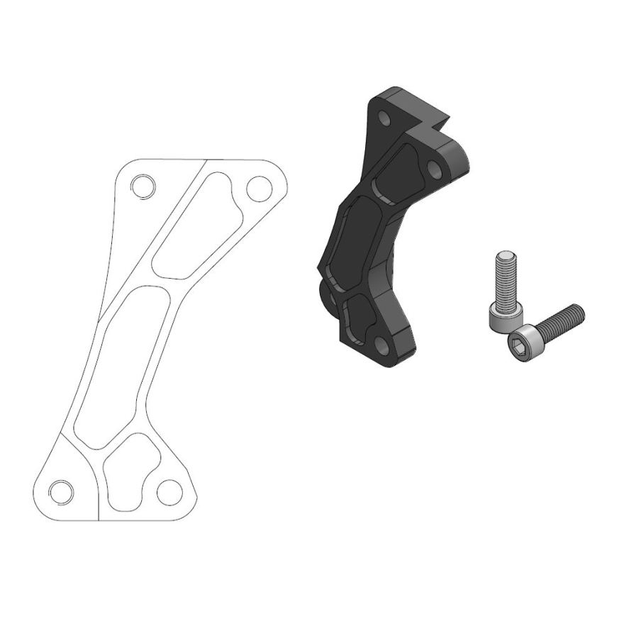 Moto-Master : Supermoto Street adapter | Front | For Ø320mm | Black | Kawasaki