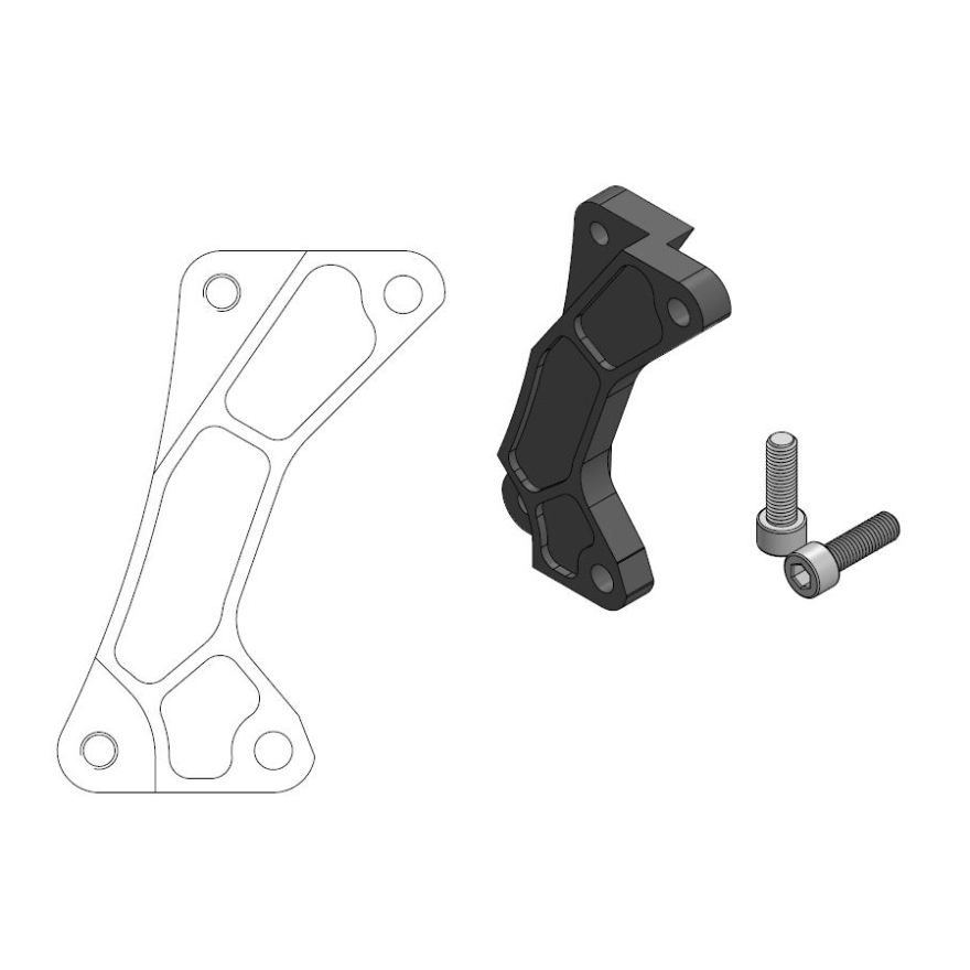 Moto-Master : Supermoto Street adapter | Front | For Ø320mm | Black | Yamaha