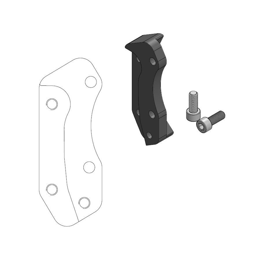 Moto-Master : Supermoto Street adapter | Front | For Ø320mm | Black | Husqvarna