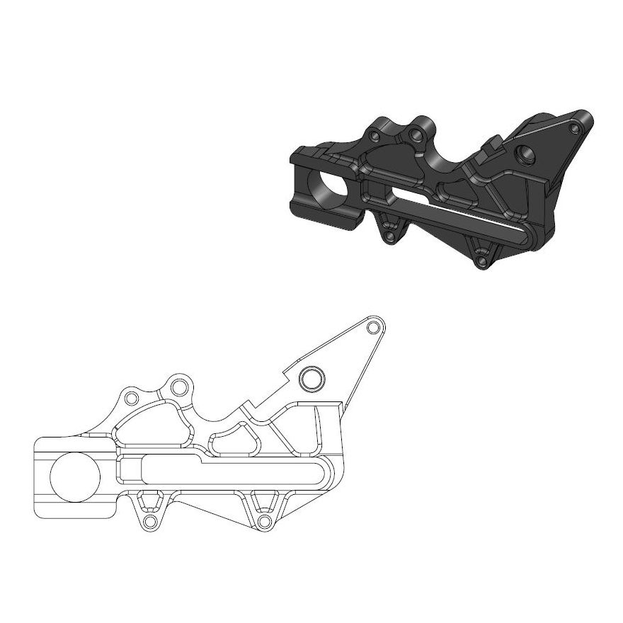 Moto-Master : Adapter | Rear | For Ø220mm | Black | GasGas, KTM, Husqvarna