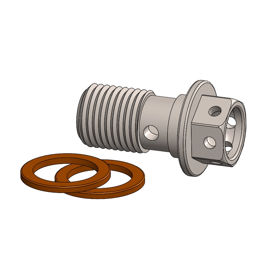 Moto-Master : Banjo bolt | M10x1.00 |Race drilled | 2 washers
