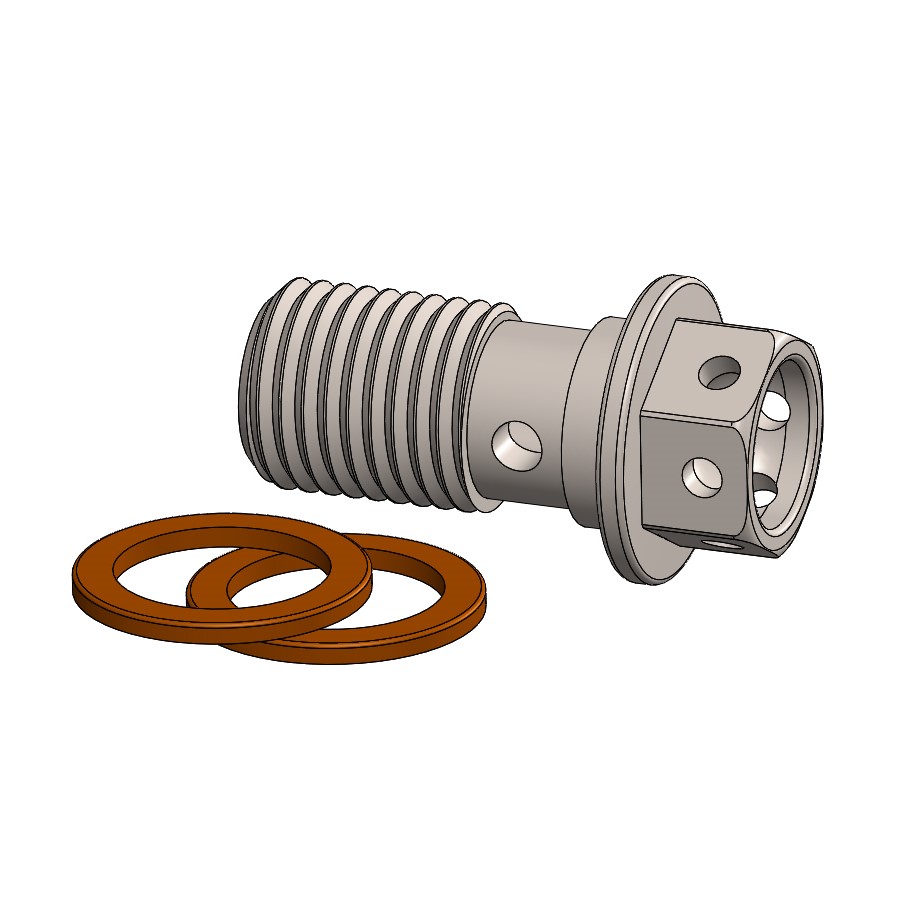 Moto-Master : Banjo bolt | M10x1.25 |Race drilled | 2 washers