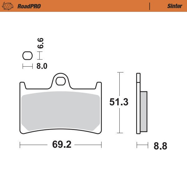 Moto-Master : Brake pad RoadPro | Sinter front