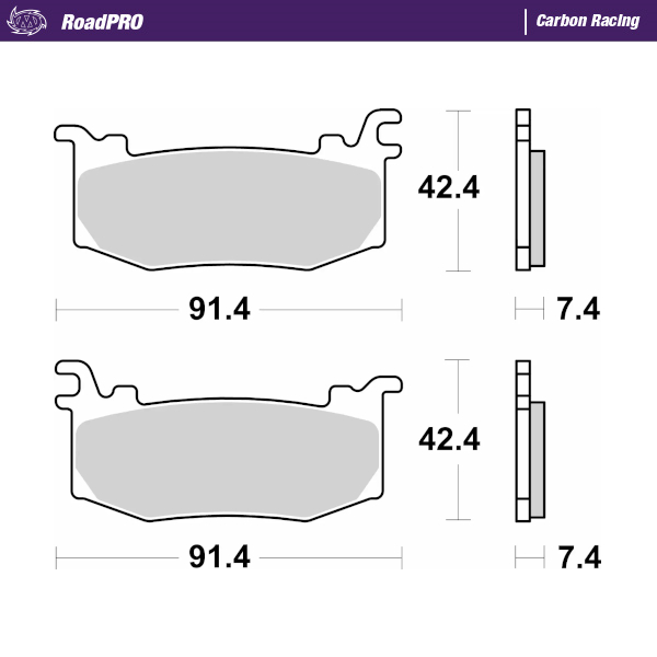 Moto-Master :  Brake pad RoadPRO Carbon Racing