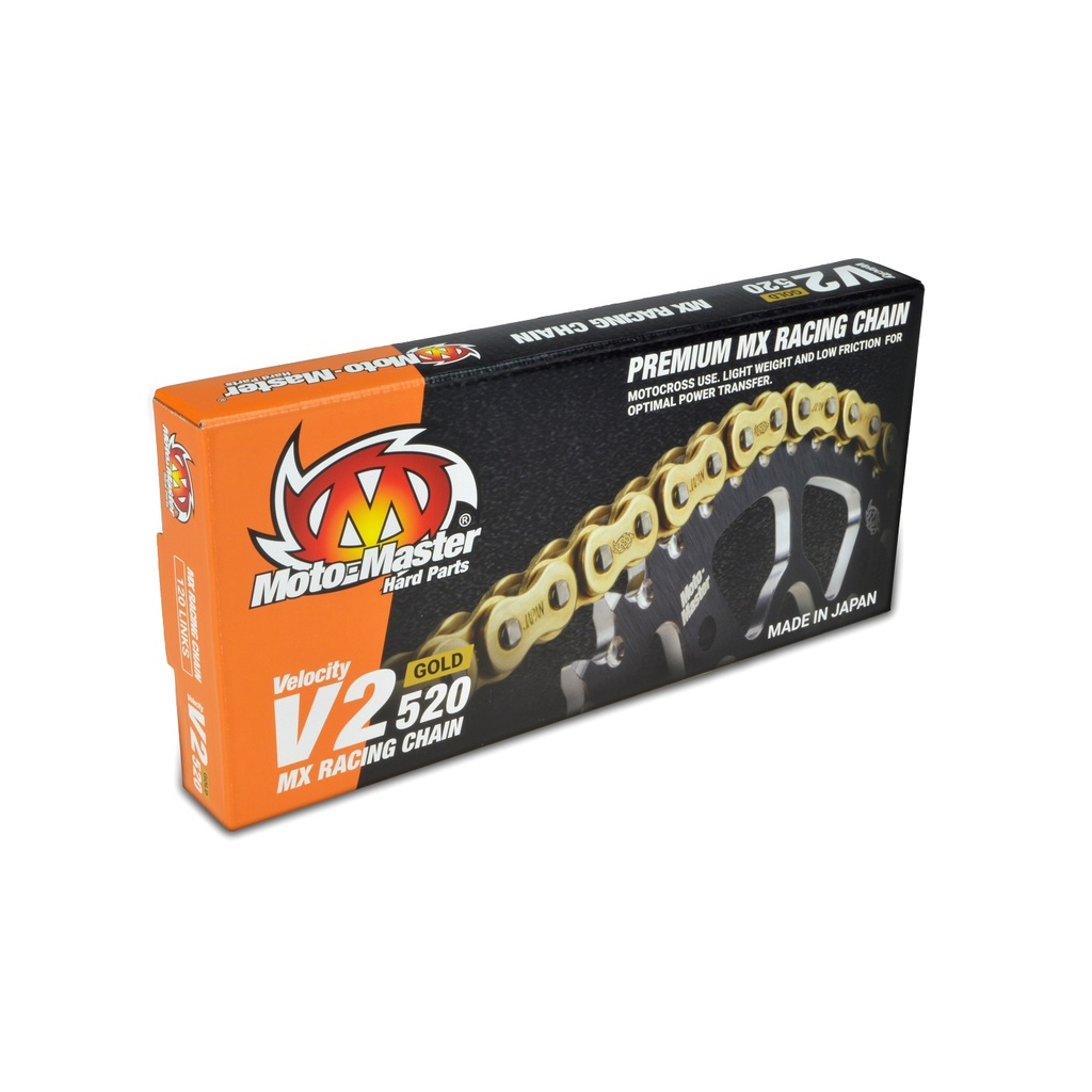 Moto-Master : MX chain | V2-520 | Non-sealed | 120 links | Gold