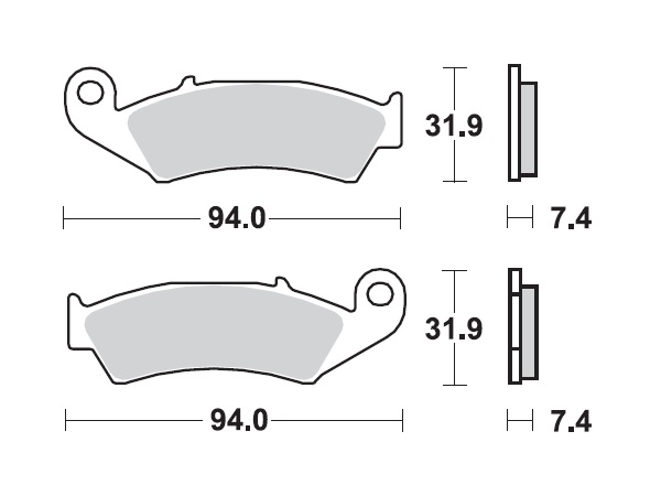 MINO Brake Pads Sinter , Fits :  ( 35-917 ) M0125M , XR 600     (sintered metal )-Medium,Wet condition