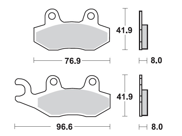 MINO Brake Pads Sinter , Fits :  ( 35-919 ) M0135M , RM / WR     (sintered metal )-Medium,Wet condition