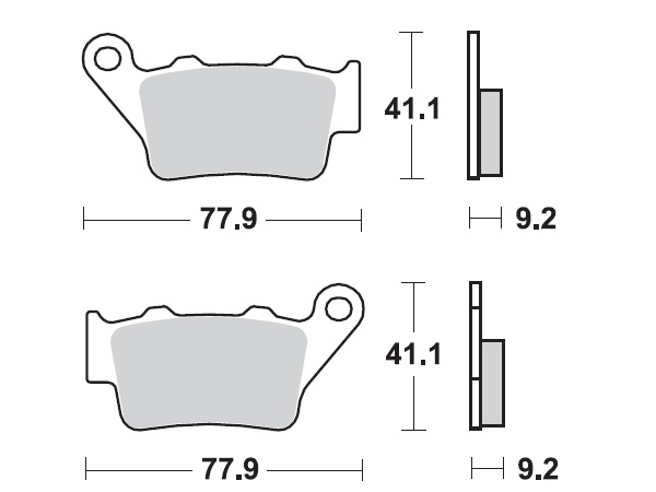 MINO Brake Pads Sinter , Fits :  ( 35-932 ) M0208M , Ktm Old     (sintered metal )-Medium,Wet condition