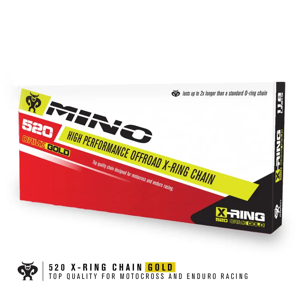MINO : 520 ORMX , X Ring 118 Links , Gold 