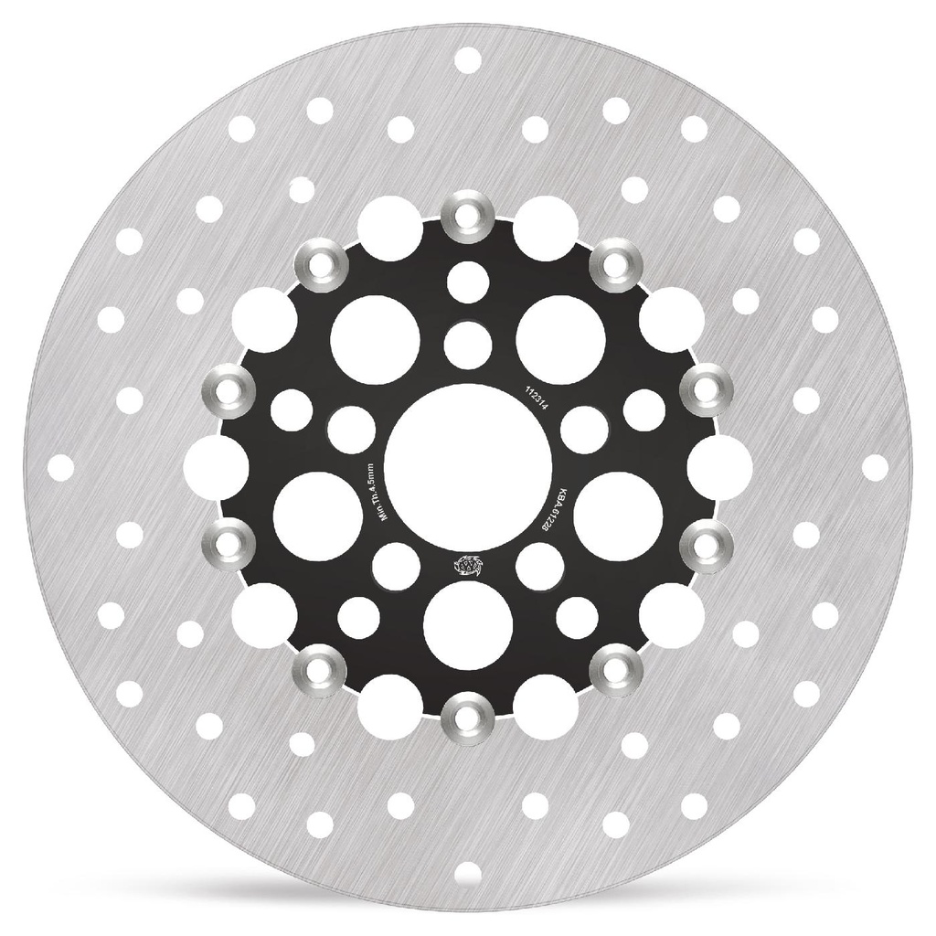 Harley Kingman floating disc alu carrier black Ø300 (8.7mm holes)