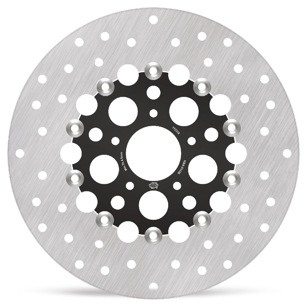 Harley Kingman floating disc Ø300 alu carrier black (8,7mm holes, no counterbore)