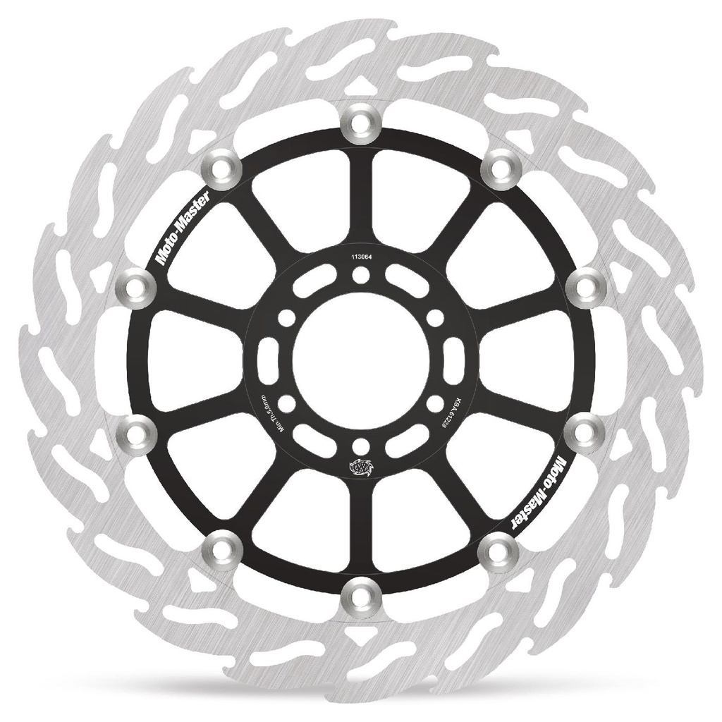 Moto-Master : Racing Flame Road disc | Floating | Front | Left | Aprilia, Ducati, Bimota, KTM