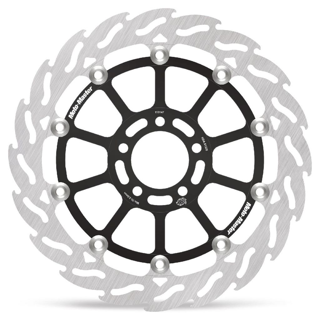 Moto-Master : Racing Flame Road disc | Floating | Front | Left | Kawasaki: ZXR750, ZZR1100-1200