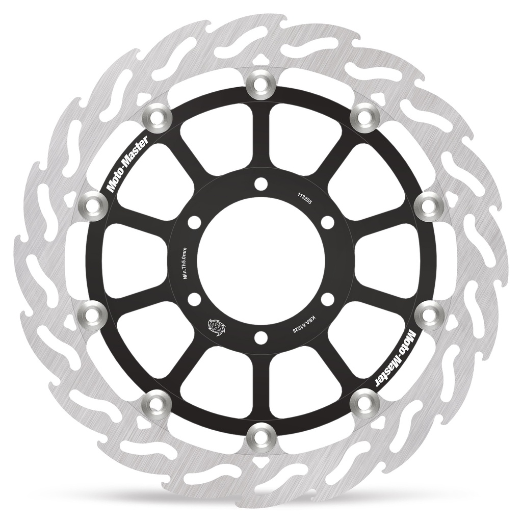 Moto-Master : Racing Flame Road disc | Floating | Front | Left | BMW: R1300GS Forged Enduro wheel