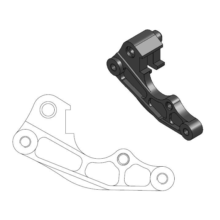 Moto-Master : Adapter | Front | For Ø260mm | Black | Honda