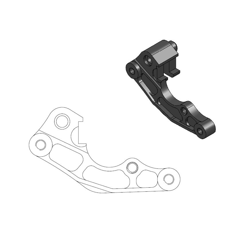 Moto-Master : Adapter | Front | For Ø260mm | Black | Kawasaki, Suzuki