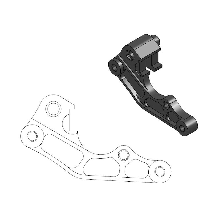 Moto-Master : Adapter | Front | For Ø260mm | Black | Yamaha