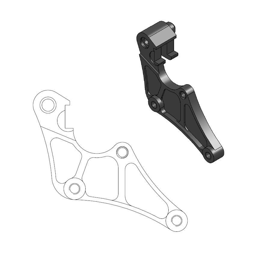 Moto-Master : Supermoto Street adapter | Front | For Ø320mm | Black | Honda