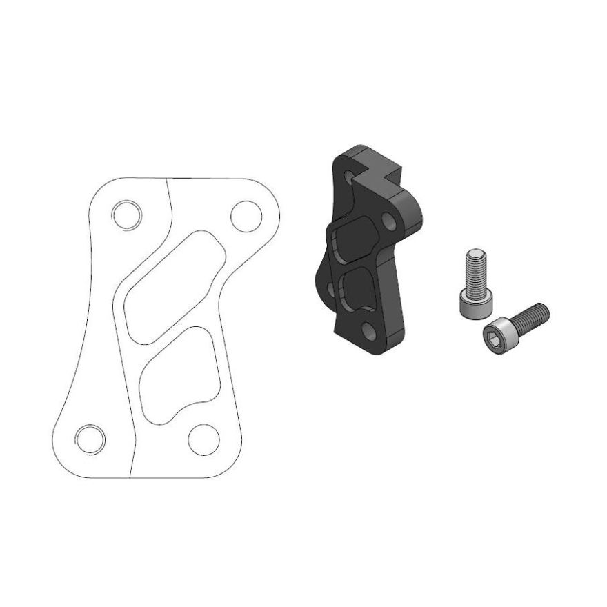 Moto-Master : Supermoto Street adapter | Front | For Ø320mm | Black | KTM, Husqvarna