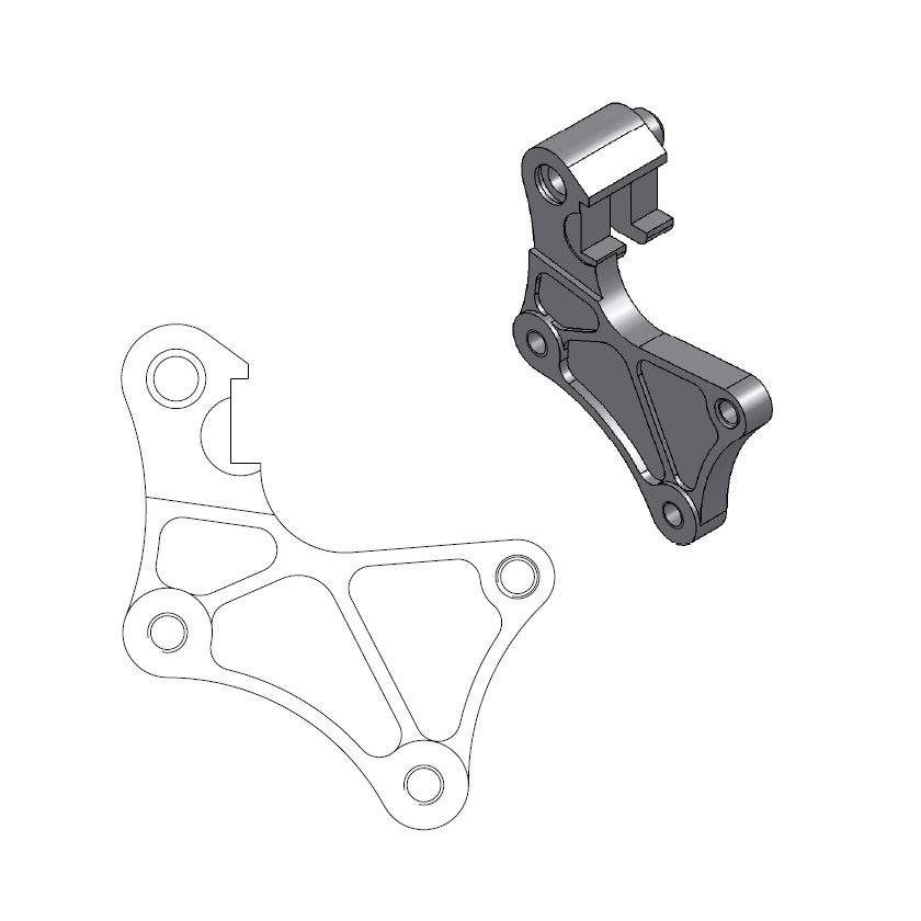 Moto-Master : Supermoto Street adapter | Front | For Ø320mm | Black | Yamaha: TT600R