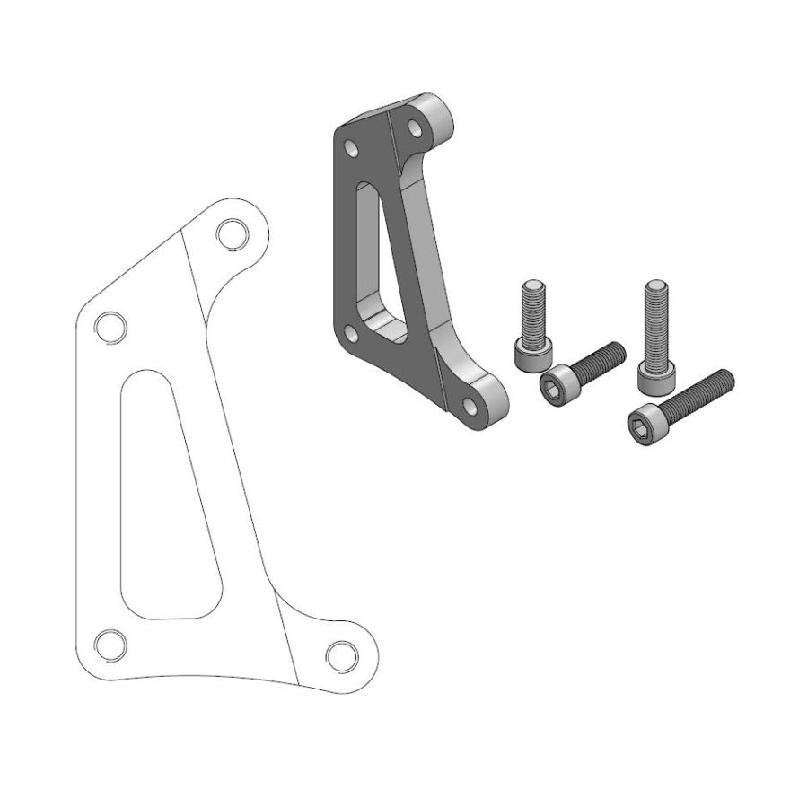 Moto-Master: Supermoto Racing adapter | Front | For Ø320mm | Honda