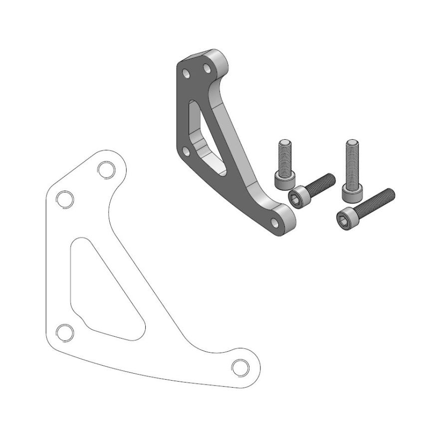Moto-Master : Supermoto Racing adapter | Front | For Ø320mm | Husqvarna, SWM