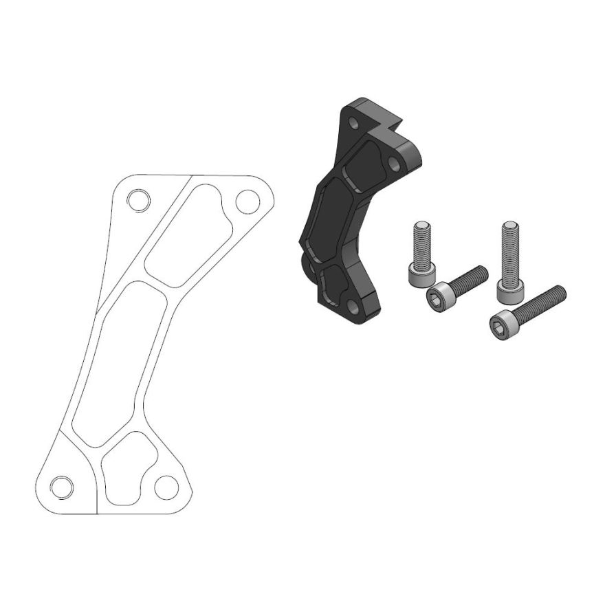 Moto-Master : Supermoto Street adapter | Front | For Ø320mm | Black | Yamaha