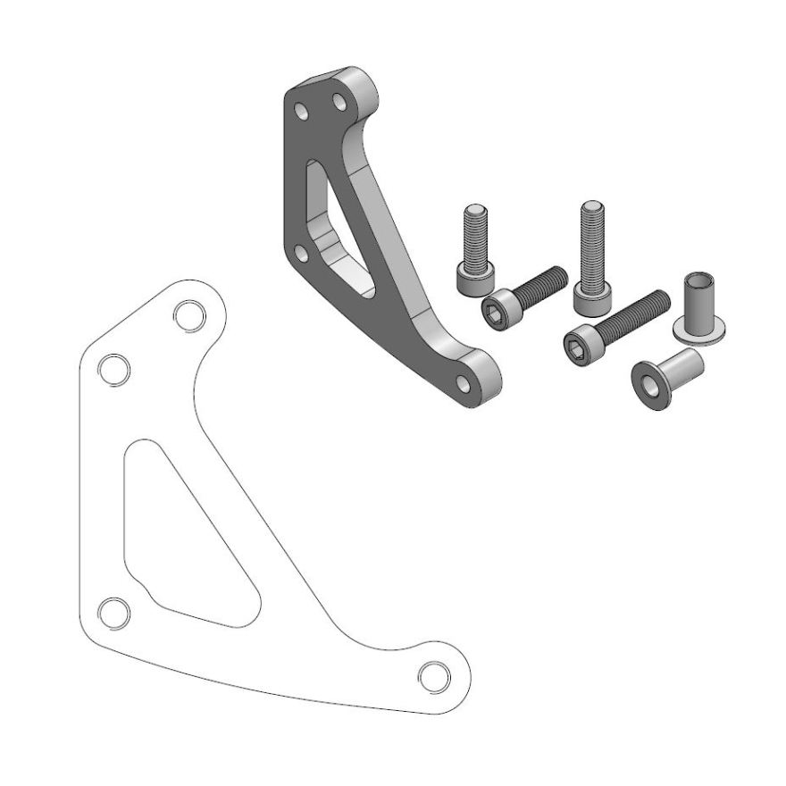 [211035] Moto-Master : Supermoto Racing adapter | Front | For Ø320mm | Husqvarna (with bushings)