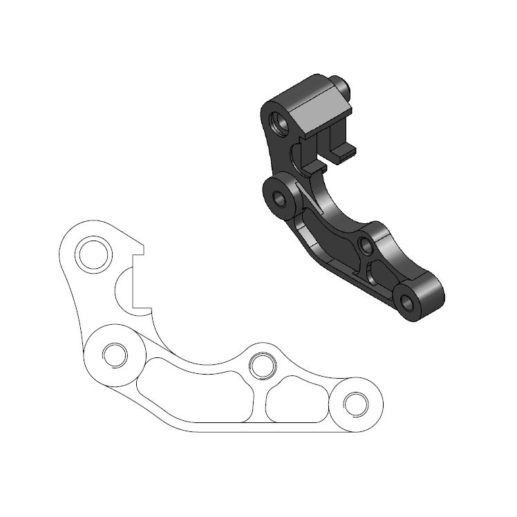 Moto-Master: Adapter | Front | For Ø260mm | Black | Yamaha