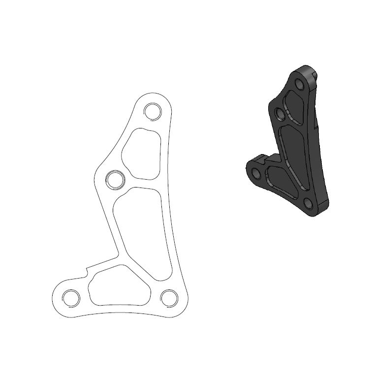 Moto-Master : Adapter | Front | For Ø260mm | Black | Honda CRF150