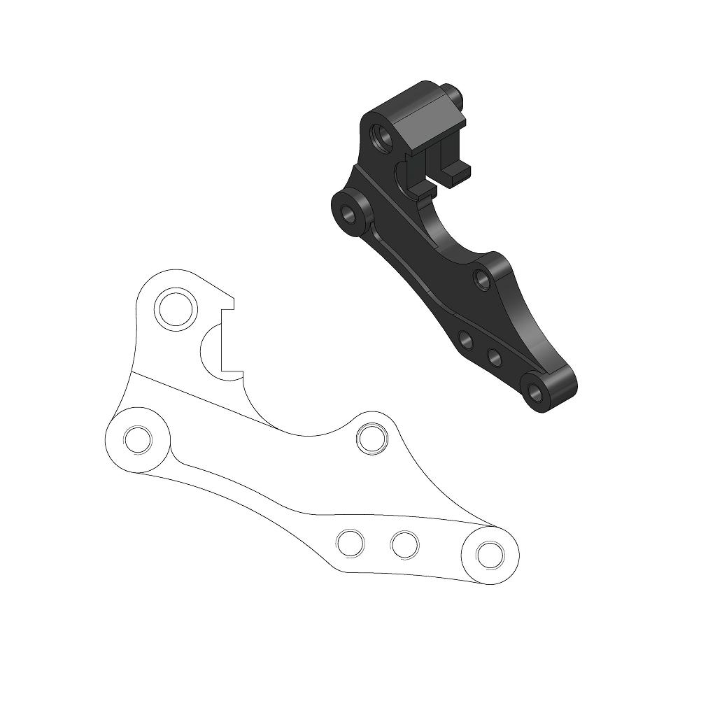 Moto-Master : Adapter | Front | For Ø298mm | Black | Yamaha: WR fork
