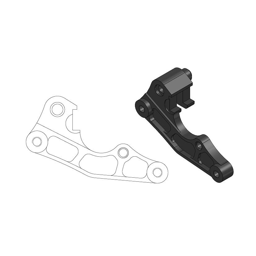 Moto-Master : Adapter | Front | For Ø270mm | Black | Yamaha